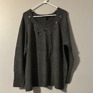 Lane Bryant 22/24 Embellished Gray Sweater